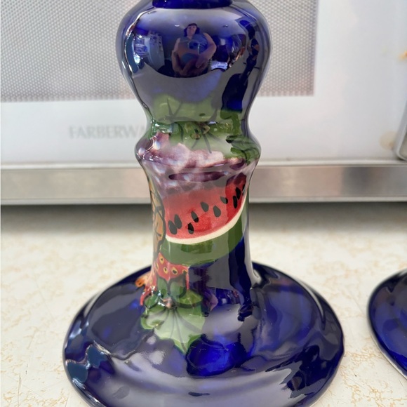 2 Talevera Mexican Handmade/Painted Candlesticks.In Excellent Condition. - Picture 5 of 13